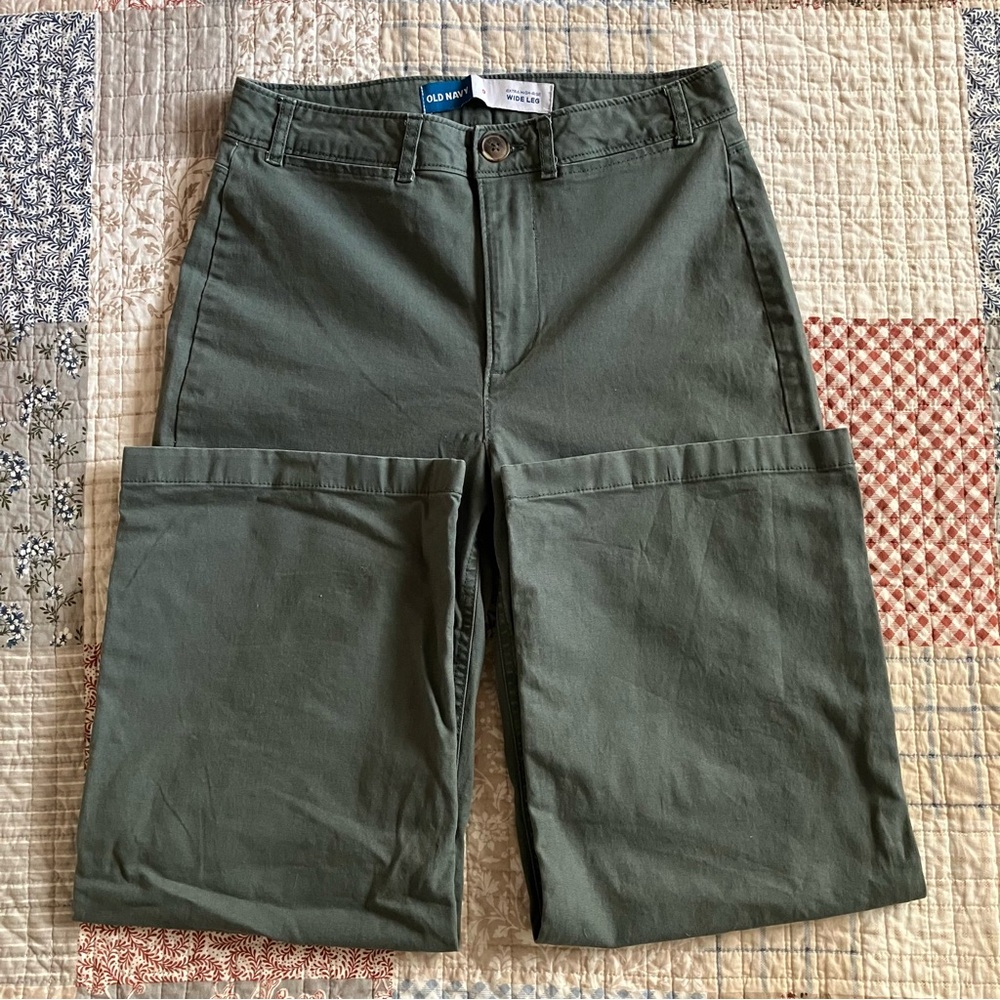 ON High Rise Wide Leg Army Green Pants
